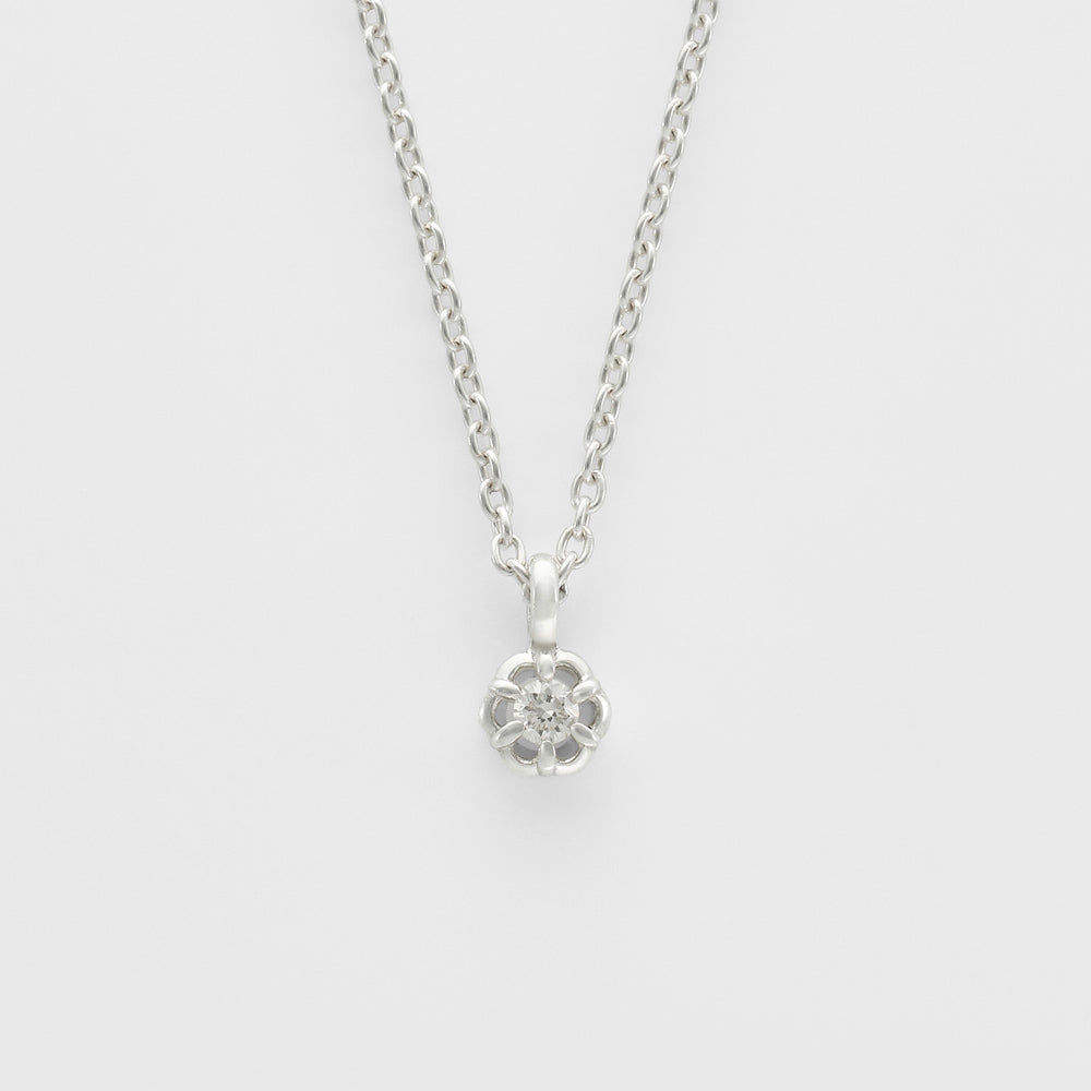 Silver Diamond Necklace (0.02ct)