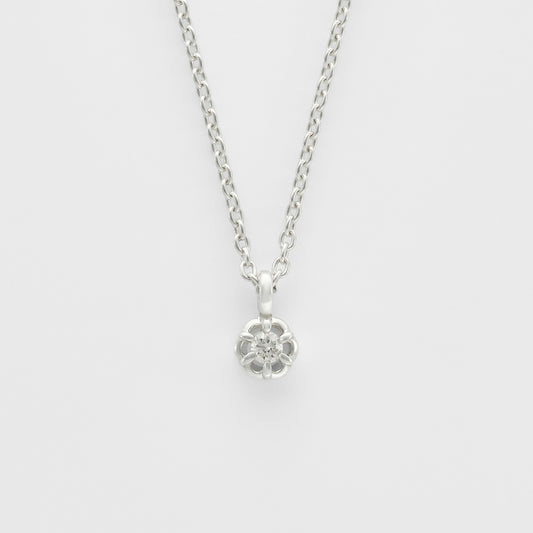 Silver Diamond Necklace (0.02ct)