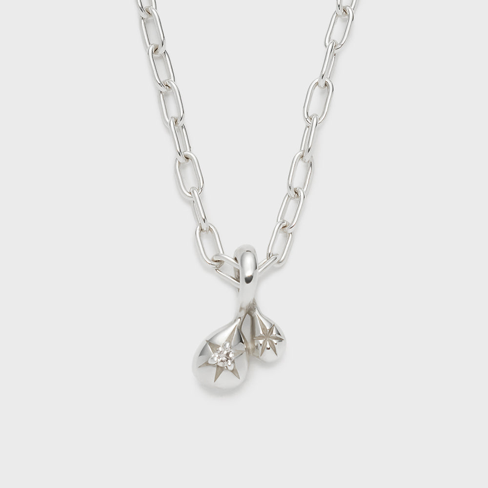 Silver Diamond Charm (0.008ct)