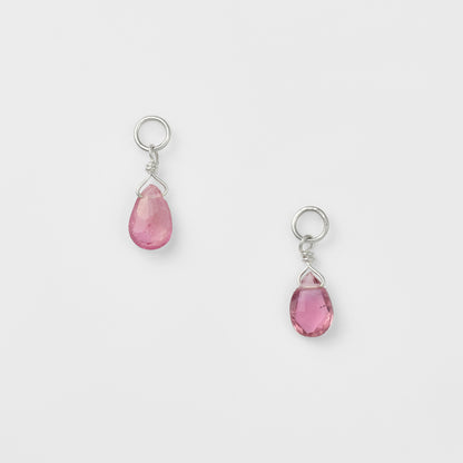 Silver Pink Tourmaline Earring Charm