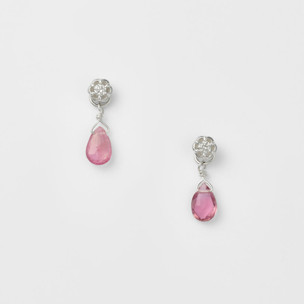 Silver Pink Tourmaline Earring Charm