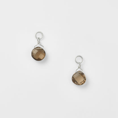 Silver Smoky Quartz Earring Charm
