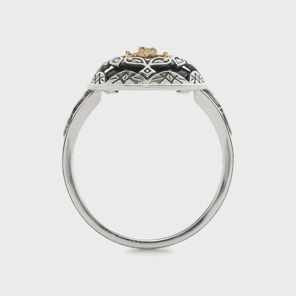 Silver/K10 Black Shell Ring