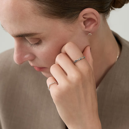 Silver/K10 Diamond Ring (0.02ct)