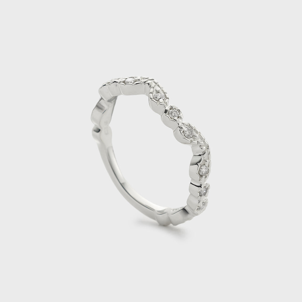 Silver Diamond Pinky Ring (0.06ct)