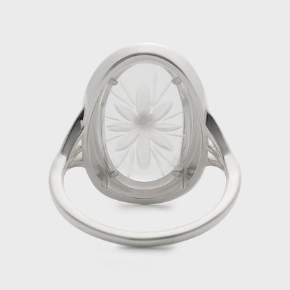 Silver Quartz/Diamond Ring