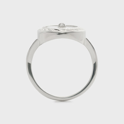 Silver Quartz/Diamond Ring