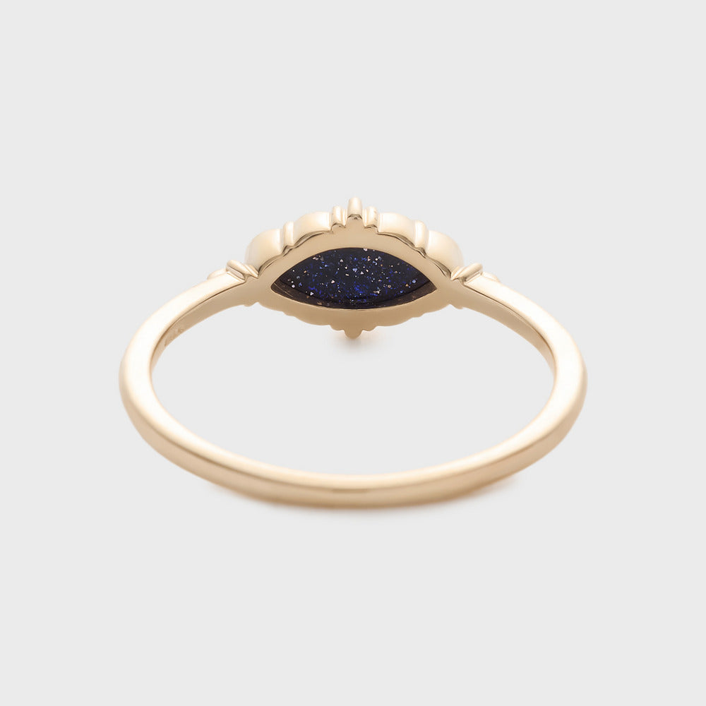 K5 Sunstone/Blue Goldstone Ring