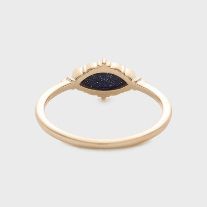 K5 Sunstone/Blue Goldstone Ring