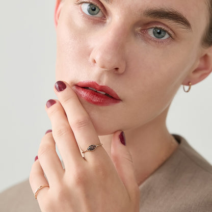 K5 Sunstone/Blue Goldstone Ring