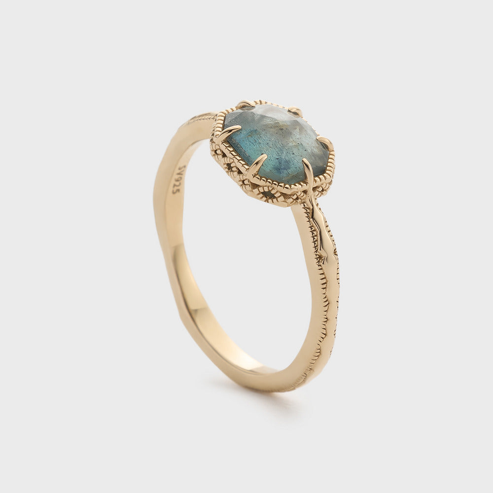 Gold Labradorite/Topaz Ring