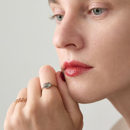 Gold Labradorite/Topaz Ring