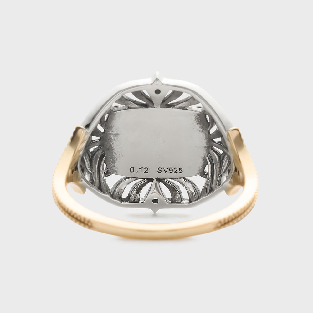 Silver/K10 White Topaz Ring