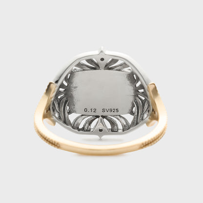 Silver/K10 White Topaz Ring