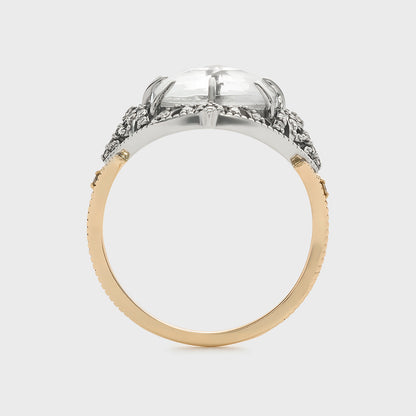 Silver/K10 White Topaz Ring