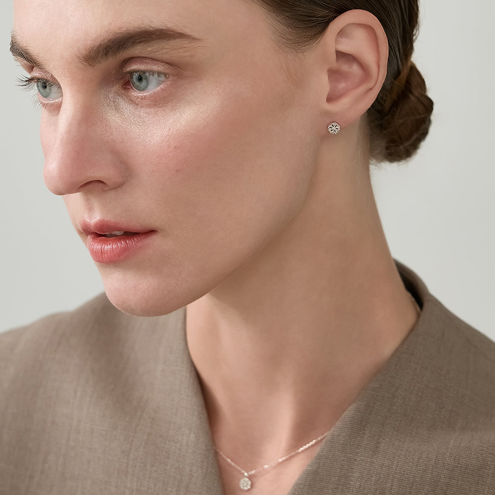 Silver Diamond Earrings (0.08ct)
