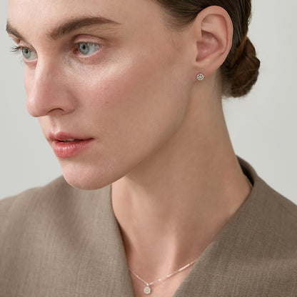 Silver Diamond Earrings (0.08ct)