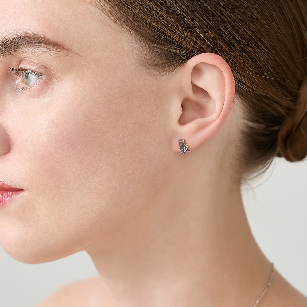 Silver Multi-Stone Earrings