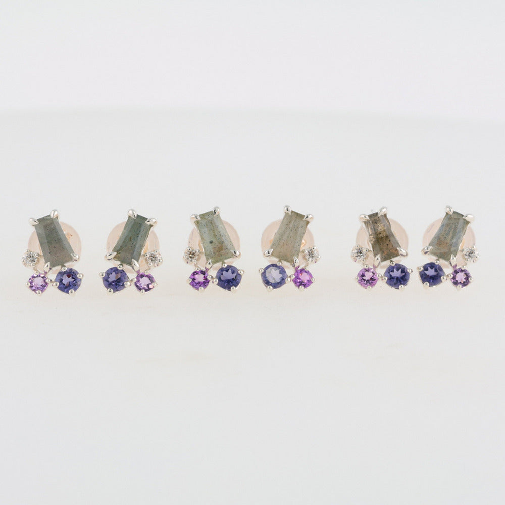 Silver Multi-Stone Earrings