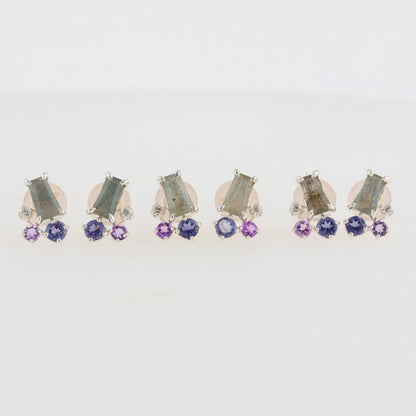 Silver Multi-Stone Earrings