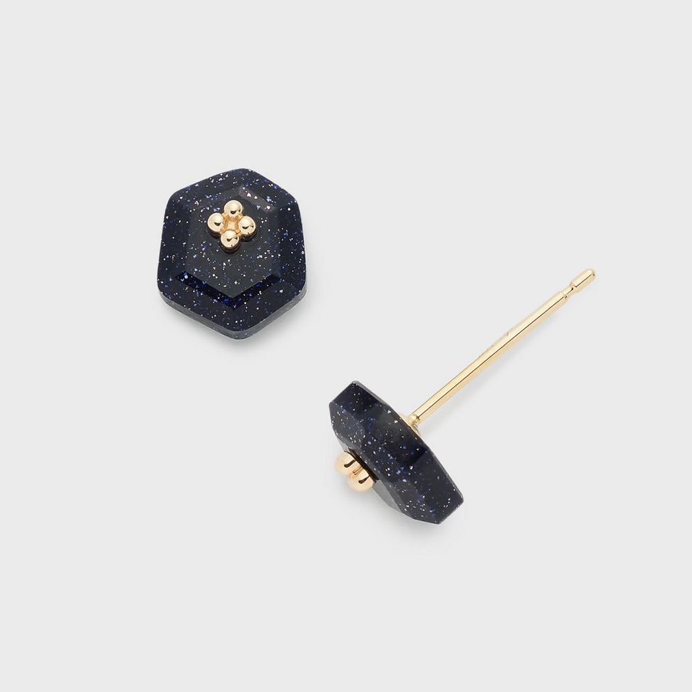 K10 Blue Goldstone Earrings