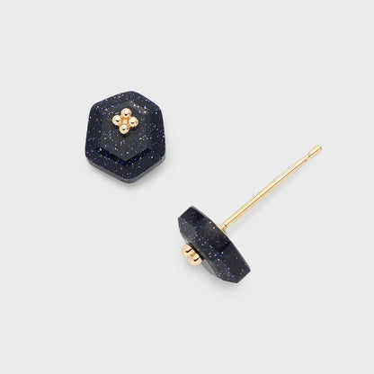 K10 Blue Goldstone Earrings