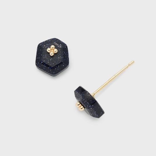 K10 Blue Goldstone Earrings
