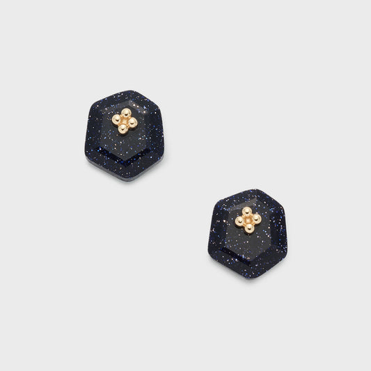 K10 Blue Goldstone Earrings
