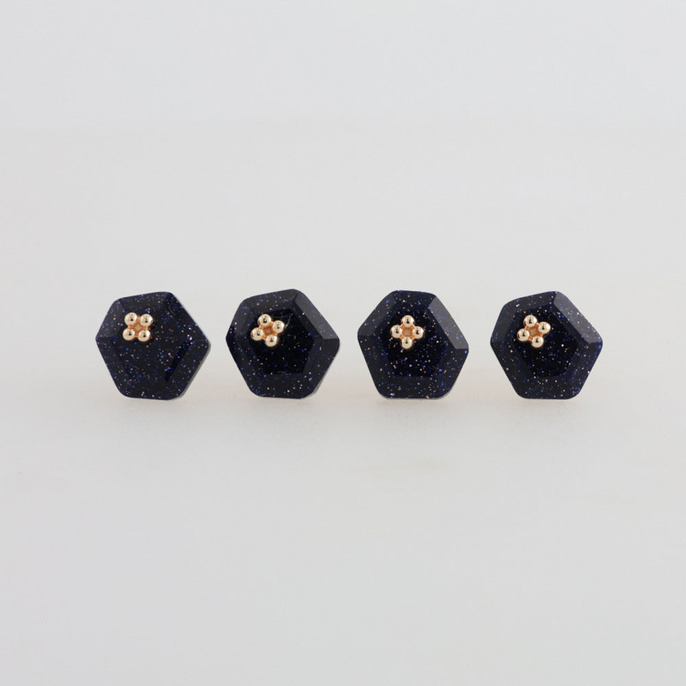 K10 Blue Goldstone Earrings