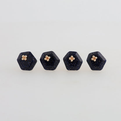K10 Blue Goldstone Earrings