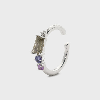 Silver Multi-Stone Ear Cuff (Single)