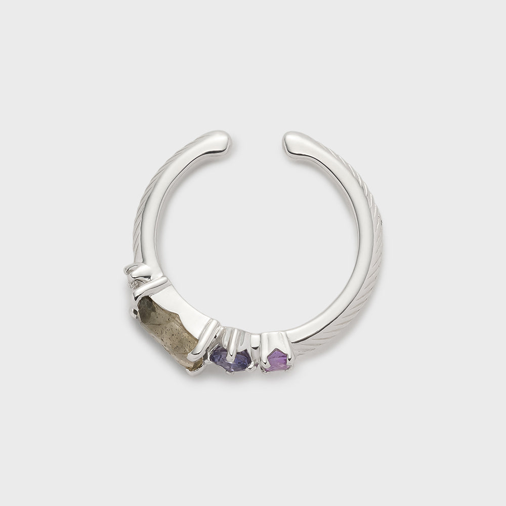 Silver Multi-Stone Ear Cuff (Single)