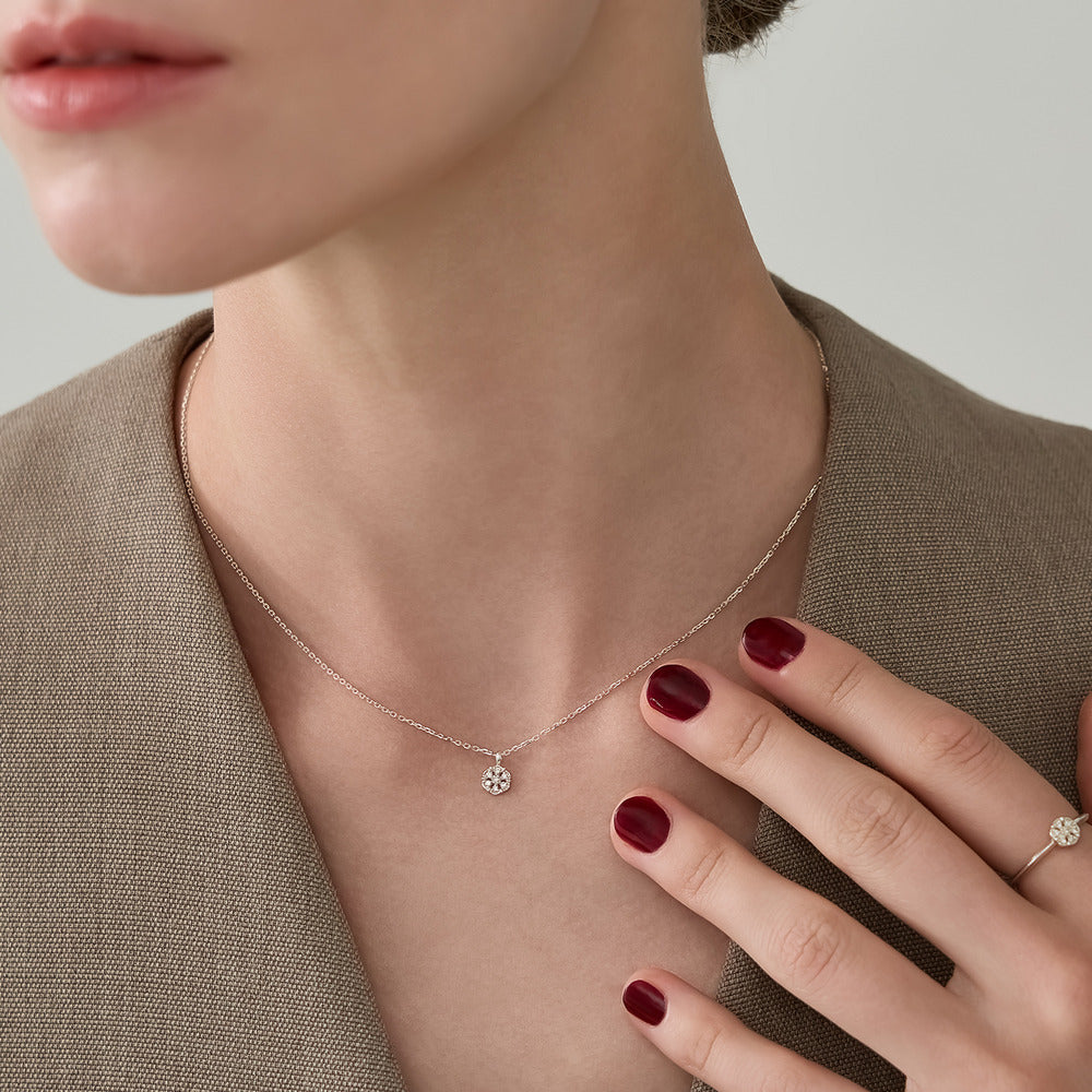 Silver Diamond Necklace (0.04ct)
