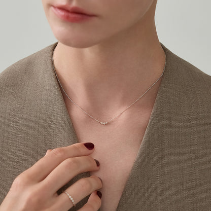 Silver Diamond Necklace (0.03ct)