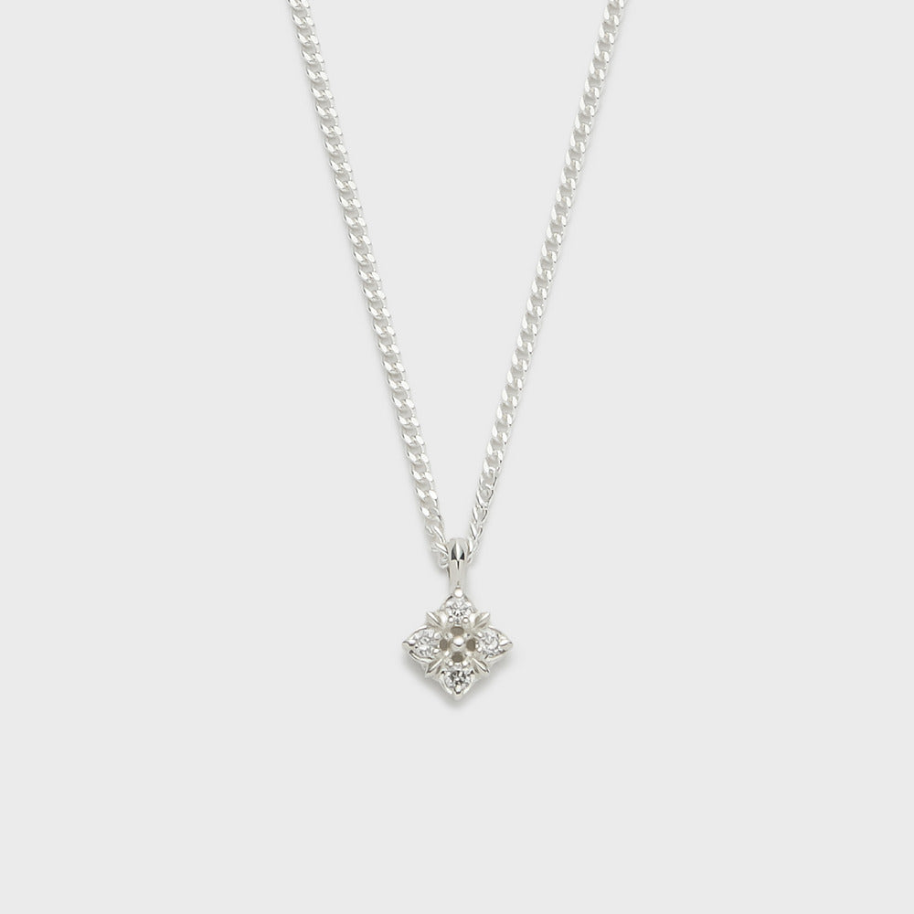 Silver Diamond Necklace (0.03ct)