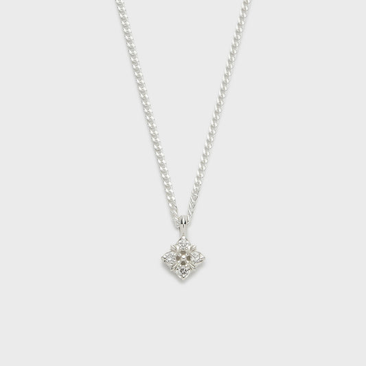 Silver Diamond Necklace (0.03ct)
