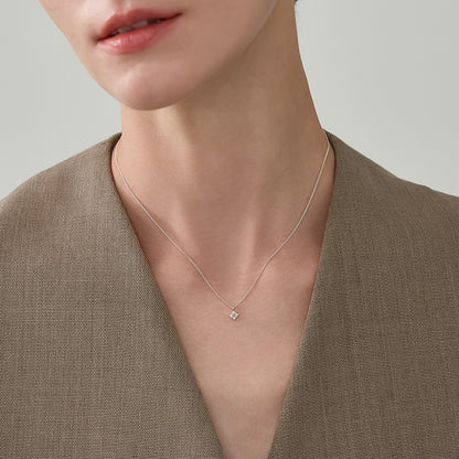 Silver Diamond Necklace (0.03ct)