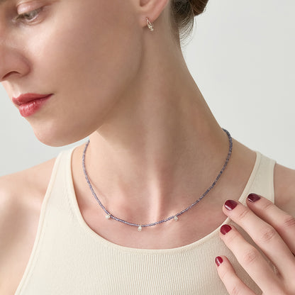 Silver Iolite Necklace
