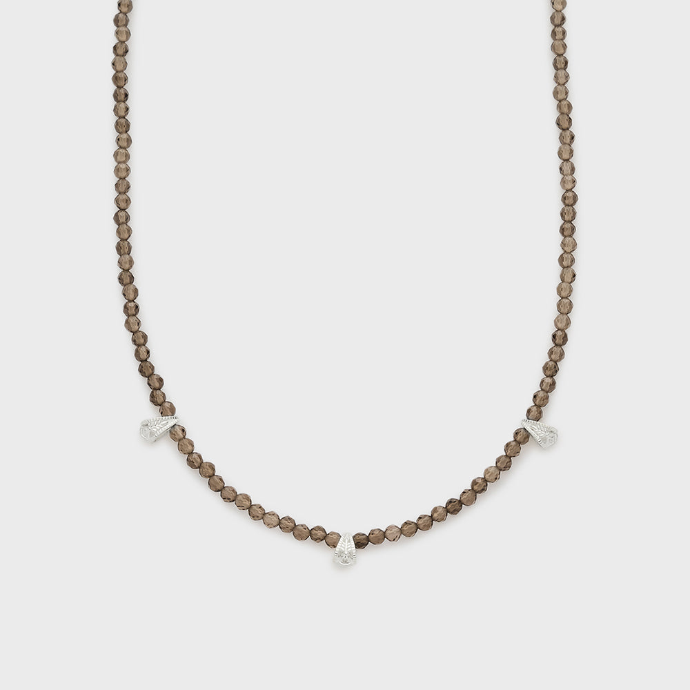 Silver Smoky Quartz Necklace