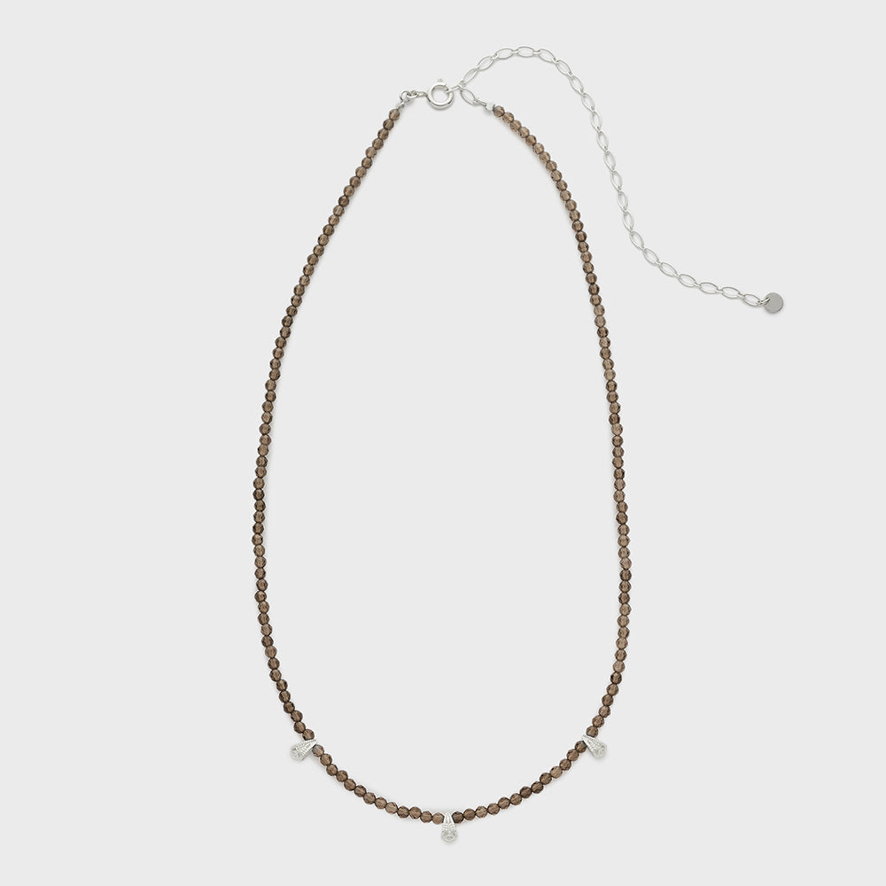 Silver Smoky Quartz Necklace