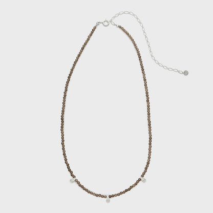 Silver Smoky Quartz Necklace