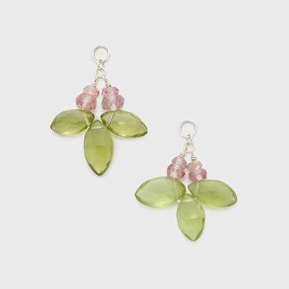 Silver Peridot/Garnet Earring Charm