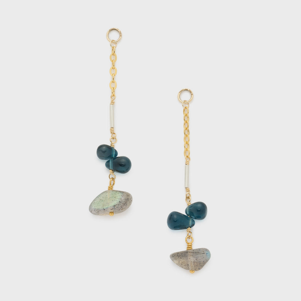 K10 Blue Topaz/Labradorite Earring Charm