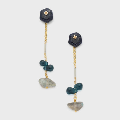 K10 Blue Topaz/Labradorite Earring Charm