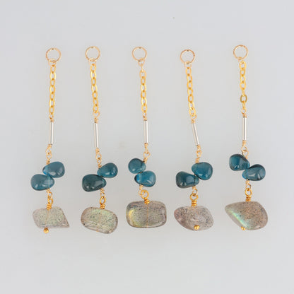 K10 Blue Topaz/Labradorite Earring Charm