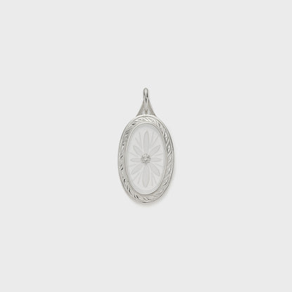Silver Quartz/Diamond Necklace Charm