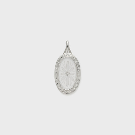 Silver Quartz/Diamond Necklace Charm