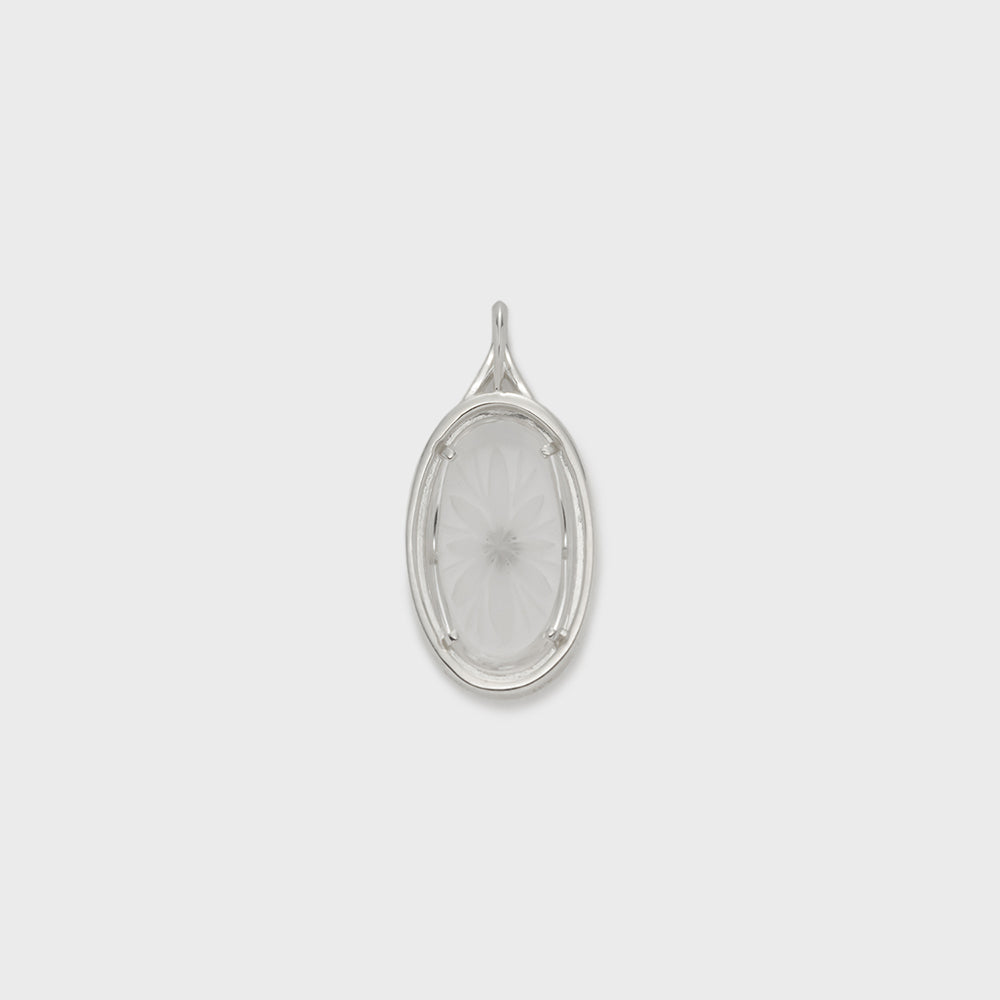 Silver Quartz/Diamond Necklace Charm