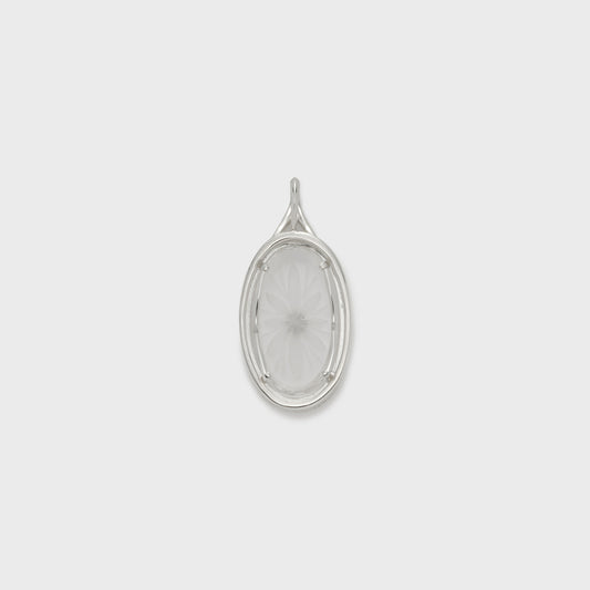 Silver Quartz/Diamond Necklace Charm