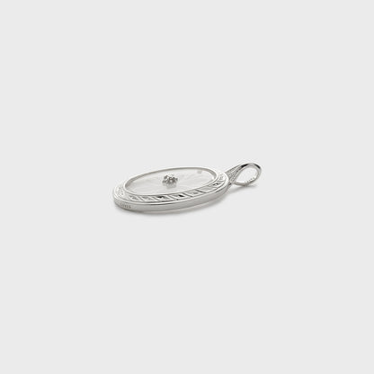 Silver Quartz/Diamond Necklace Charm